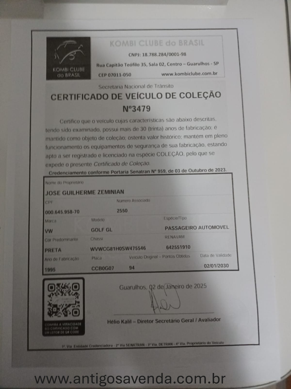 Laudo de originalidade 94% - placa preta